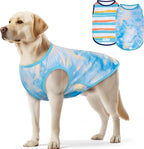 cyeollo 2pack Dog Cooling Shirt, Breathable Sleeveless Summer Clothes for Dogs, Intant Cool Dog T Shirts for Medium Large Dogs, Blue Sky 2XL