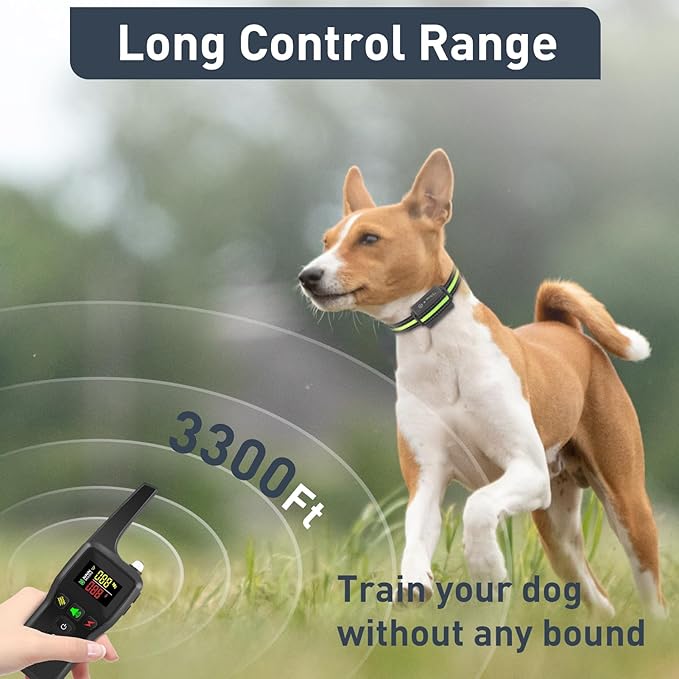 PetJoy Dog Bark Collar with Remote, Bark and Training Collar 2-in-1, Auto Bark Collar with Safe Shock (Level 1-100), Vibration (Level 1-100), Auto Mode (Sensitivity 1-5) and Beep