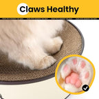 Oval Cat Scratcher Bed, 2-in-1 Cat Scratching Board, Natural Corrugated Cardboard Scratch Pad Lounge, Sealed Base Traps Debris,No Assembly Kitty Furniture,Stylish Colors Blends Any Home Decor
