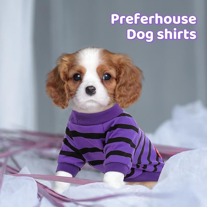 Dog Shirts for Small Dogs, Striped T-Shirts Pets Vest Pet Apparel Tee Shirts Dog Tank Top Spring Summer Suitable for Chihuahua French Bulldog Bichon Shih Tzu