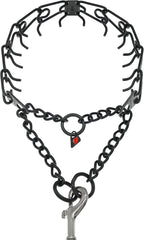 Herm Sprenger Black Stainless Steel Dog Prong Collar with Easy On Assembly Chain Professional Training Pinch Collar for Small Medium Large Dogs Made in Germany (24in x 3.2mm (Neck Size up to 19in))