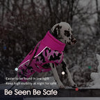 IECOii Extra Warm Reflective Adjustable Dog Jacket with Buckle Fleece Turtleneck for Cold Weather, Soft Winter Coat for Small, Medium, Extra Large Dogs