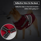 SUNFURA Small Dog Coat with Harness Built in, Warm Dog Jacket Winter with Zipper On Back, Waterproof Pet Snow Jacket Snowsuit Pet Sweater Clothes for Puppy, Burgundy XS