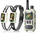 BLACKDOG Military Dog Shock Collar 2 Dogs (5-150lbs) - 4200ft Dog Training Collar with Remote, 4 Training Modes, Flashlight&Strobe, 90-Day Battery, IP67 Waterproof Dog E Collar for All Breeds (Beige)