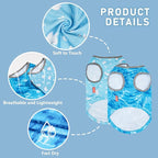 KYEESE 2Pack Dog Cooling Shirt, Breathable Dog Shirt for Medium Large Dogs, Sun Protection Dogs Cooling Vest Tank Top, Lightweight Soft Sleeveless Summer Pet Clothes, Polar Bear+Ice, 2XL