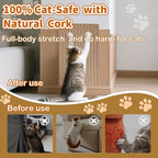 Natural Cork cat Scratch pad for Cats-cat scratchers for Indoor-cat Scratching-cat Scratcher Furniture for Wall & Floor - cat Scratching Posts ardboard Blend, No Mess Splinters Easy Clean-2 Pack