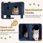 BestOffice 54 Inch Cat Tree, Multi-Level Cat Tower with Condo, Perches, Sisal Scratching Posts, Climbing Ladder,Indoor Activity Center Play House for Kittens & Adult Cats, Navy Blue