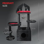 Gothic Cat Tree Tower 44.5" - Spooky Cat Condo with Throne Bed, Hanging Bat, Sisal Scratching Posts & Multi - Level Platforms, Elegant Black Cat Furniture for Indoor Cats