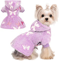 Dog Sweater Fleece Dog Hoodie Winter Puppy Clothes for Small Dogs Boy Girl Pet Hoodies Cold Weather Doggie Coats Fall Doggy Sweatshirt for Chihuahua Yorkie Cat Sweater Costume, Purple Butterfly, S
