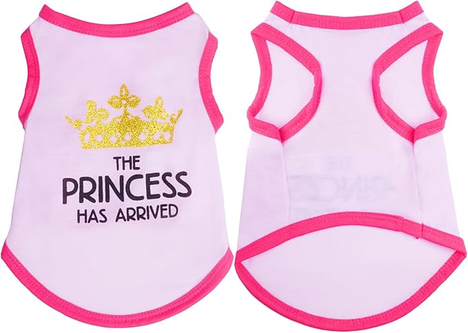 4 Pack Dog Shirts Summer Printed Puppy Clothes Cute Sleeveless Pet T Shirts Dog Clothes for Small Medium Dogs Cats Girl(S)