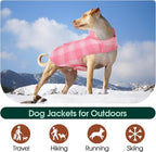 Kuoser Reversible Winter Coat, British Style Jacket for Medium and Large Dogs - Warm Windproof Puppy Cold Weather Clothes Vest, Pink L