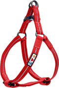 Pawtitas Recycled Reflective Step-in Dog Harness – Adjustable No-Pull Vest for Puppies to Seniors, Safe & Comfortable XS Red