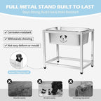 1.25 Gallon Elevated Large Dog Water Bowl, 10.23" Raised Stainless Steel Bowl for Medium Large Breed, Elevated Dog Water Bowl with Full Metal Stand, Easy to Clean and Assemble for Indoor Outdoor