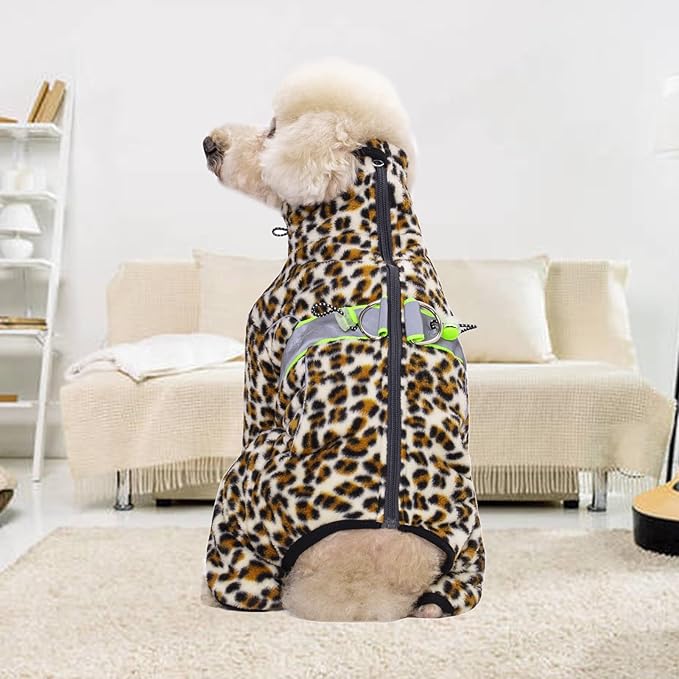 Dog Coats for Small Dogs, Polar Fleece Dog Pajamas Bodysuit for Small Medium Dogs, Dog Winter Jacket Dog Sweater Dog Vest for Small Dog, Dog Four-Legged Warm Clothes