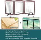 Dog Fence Indoor,Dog Gate Indoor for Doorway pet gate -3-Panel Freestanding, Hallways, House or Stairs -60x24-Inch Retractable Foldable Expandable Wood Pet by SFJC (Brown) ﻿