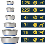 OurPet's DuraPet Premium Dishwasher Safe Stainless Steel Dog Bowl for Food or Water [Multiple Sizes for Small to Large Dogs] in Traditional or Wide Base Design - 2.25 Cup
