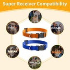 Modern Stylish Ecollar Replacement Strap, 3/4" Nylon Replacement Collar for Shock Collar with Quick Release Buckle, Adjustable Shock Collar Replacement Strap for Small Medium Large Dogs(Orange & Blue)