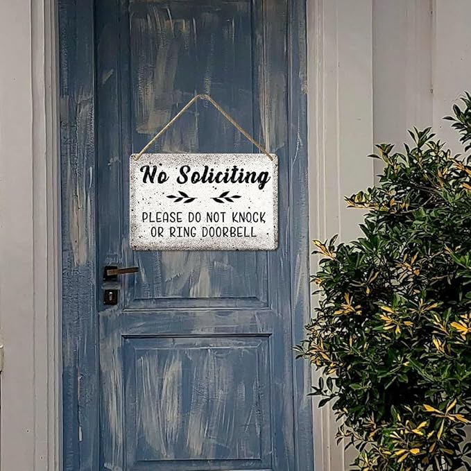 No Soliciting Sign For Home, No Soliciting Door Sign For House Please Do Not Knock Or Ring Doorbell Funny Wooden Funny Hanging Sign
