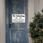 No Soliciting Sign For Home, No Soliciting Door Sign For House Please Do Not Knock Or Ring Doorbell Funny Wooden Funny Hanging Sign