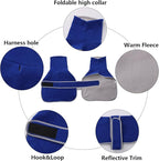 Geyecete Dachshund Sweaters - Dachshund Dog Jacket, Winter Coat with Padded Fleece Lining and High Collar, Snowsuit with Adjustable Bands - Blue - S
