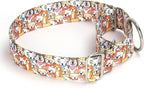 1.5 Inch Wide Dog Collar - No Pull Martingale Collar for Large Dogs, Heavy Duty Adjustable Training Collar for Medium, Large & XL Dogs(Cute Dog L)