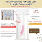 Lumizone Extra Tall Cat Gate 55.12" High Pressure Mounted Extra Wide 2025 New (17 Sizes) 1.37" Gap No Drilling Auto-Close One-Handed Operation Tall Pet Gate for Dogs(White, 55.12" H x 63.39"-67.71" W)