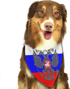 Dog Bandanas Russian Eagle Emblem Flag Pet Bandana Scarf Triangle Bibs Kerchief Accessories for Dogs Cats