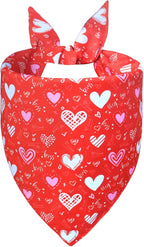 Valentine’s Day Dog Bandana for Small to Medium Dogs - Reversible Black Red Hearts Candy Print Scarf, Cute Pet Accessory for Valentine Gift
