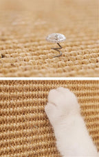 Cat Scratcher Mat Natural Sisal Fabric Cat Scratching Pad Couch Protector Horizontal Floor Cat Carpet Easy Use for Indoor Cats, Beige 1, 12" x 24"