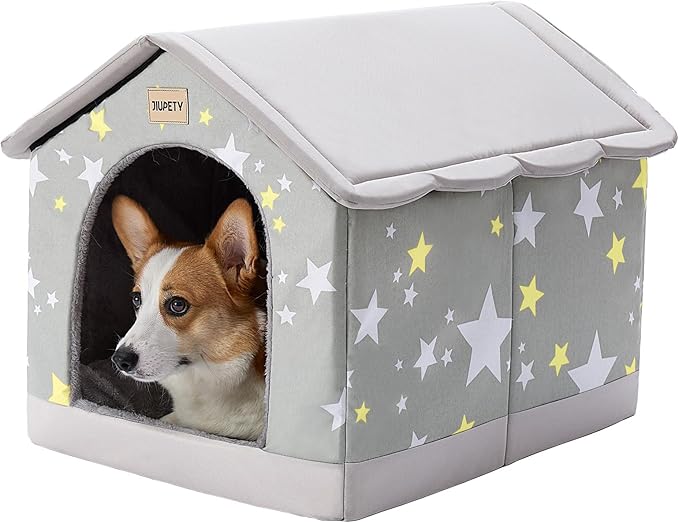 Jiupety Dog House Indoor, XL Size Indoor Dog House for Medium and Large Dog, Warm Cave Sleeping Nest Bed for Cats and Dogs, Gray