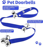 3 Pack Dog Doorbells, Pet Training Bells for Go Outside Potty Training and Communication Device Large Loud Dog Bell Cat Puppy Interactive Toys Adjustable Strap Door Bell (Dark Blue)