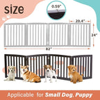ZENY Freestanding Pet Gate for Dogs - 4 Panels Indoor Foldable Dog Fence for Stairs, Hallways, or Doorways - 82x24-Inch Freestanding Dog Gates, Brown