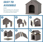 Fancyango Dog House Outdoor Indoor, Weatherproof Dog House with Elevated Floor and Air Vents for Small to Medium Dogs,Easy Clean and Assemble (Grey1, 26.18''L × 24.02''W × 25.98''H)