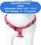 Pawtitas Reflective Step-in Dog Harness – Adjustable No-Pull Vest for Puppies to Seniors, Safe & Comfortable, S Camo Pink