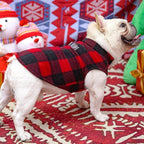 BEAUTYZOO Small Dog Sweater Fleece Vest Winter Jacket, D-Ring Leash Attachment for XS S Puppy Medium Sized Breeds Dogs, Cold Weather Dog Clothes Windproof Keep Warm, Christmas Red Plaid XS