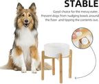 Ceramic Raised Dog Bowl Set, Elevated Dog Bowl with Stand, Food and Water Bowl for Large Breed Dogs, Weighted Pet Dishes(8.2'',60OZ, White)