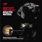 Tuff Pupper Heavy Duty Tactical Dog Collar | 1.5" Wide Ballistic Nylon | Reflective Stitching | Integrated ID Tag Holder | Stainless Steel Buckle | Padded Lining | Medium & Large Dogs (Tan, Medium)