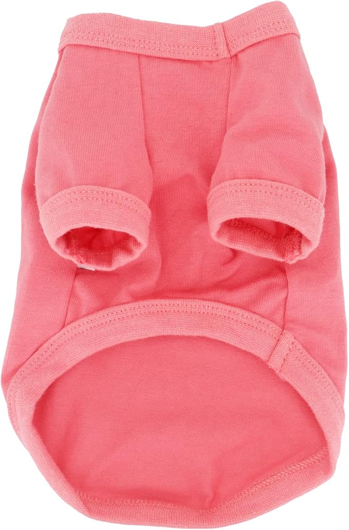 LOPHIPETS 100% Cotton Dog Tee Shirt for Small Dogs Teacup Chihuahua Yorkie Puppy Clothes-Pink/S