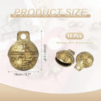 uxcell 16 Pcs Vintage Bronze Jingle Bells, 18mm Tibetan Jingle Bells for Crafts, Small Rustic Decorative Metal Bell for Dog Cat Pet Collar DIY Crafts Home Door Christmas Decor