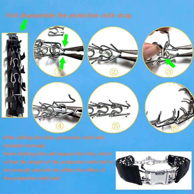 Dog Chain Collar, with Design Safety Buckle, Stainless Steel Durable Chewy for Small Medium Large Dog (Medium/Large (18-23" Neck, 3.0mm), Black)
