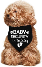 Pregnancy Announcement Dog Bandana Baby Security in Training Printed Bandanas Baby Announcement Dog Bandanas Pregnancy Reveal Ideas Pet Scarf Accessories (2 Pack)