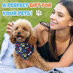 Reginary 120 Pcs Paw Print and Heart Dog Bandanas Bulk Dog Bows Set Bow Ties Cat Scarf Colorful Washable Triangle Pet Kerchief Cute Bib for Summer Small Medium Large Pets Grooming Accessories Costume