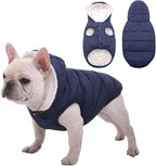 Windproof Waterproof Dog Coat Fleece & Cotton Lined Warm Jacket, Cold Weather Pet Apparel Clothes Vest for Small Medium Large Dog (XL, Blue)