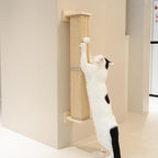 PETKARAY Wall Mounted Cat Scratcher, 30" Large Sisal Cat Scratcher for Wall, Square Sisal Cat Scratching Post with Toy Ball