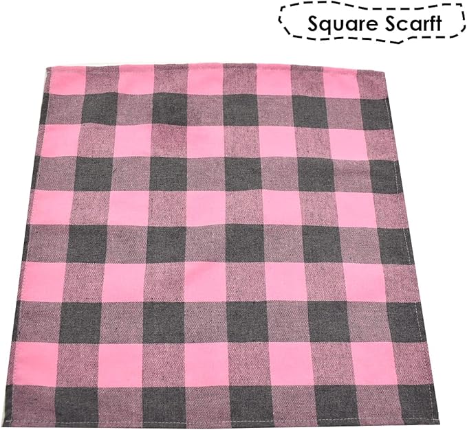 Bubblepup Plaid Dog Bandana, Cotton Dog Bandana for Small Medium Large Dogs, Dog Kerchief, 1PC Square Dog Scarf Dog Triangle Bibs