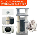 25.6in Cat Tree Tower, Cat Condo with Sisal-Covered Scratching Posts, Cat House Activity Center Furniture for Kittens, Cats and Pets - Dark Gray ﻿