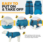 Lelepet Waterproof Dog Jacket with Harness Built in Warm Dog Winter Coat, Reflective Jacket Fleece Jacket, Dogs Coats for Small Dogs, Thermal Pet Snowsuit for Cold Weather, Yorkshire, Shih Tzu, Blue S