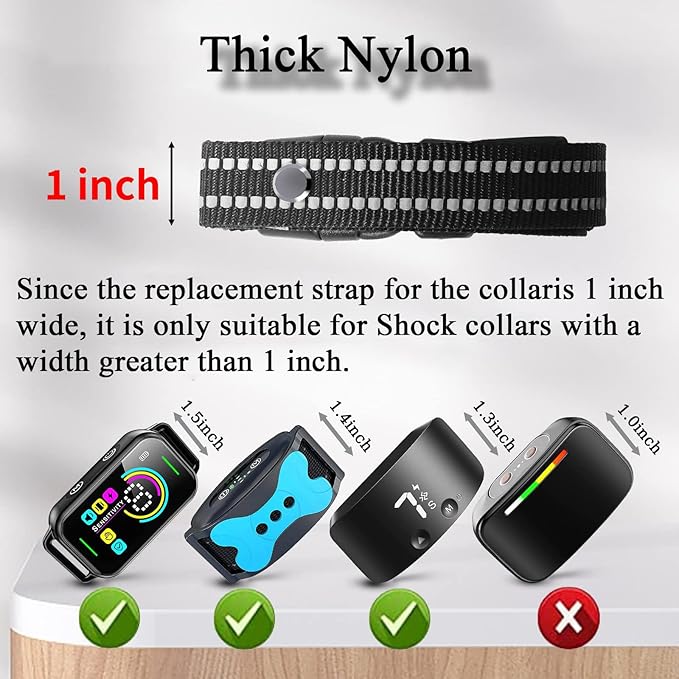 Dog Collar Replacement Strap,Replacement Collar for Training Shock Collar Reflective Adjustable Bark Collar Strap Compatible with Most Training Receivers ﻿
