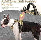 PUPTECK No Pull Tactical Dog Harness for Large, Adjustable Reflective Dog Harness with Handle Easy Control, Comfortable Soft Padded Pet Vest Harness for Extra Large Dogs, Camouflage XL