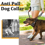 Mayerzon Martingale Dog Collar No Pull for Large Medium Dogs, Adjustable Neoprene Walking Collar for Pitbull German Shepherd Rottweiler, Reflective Anti Pull Design for Training Hiking(M, Black)